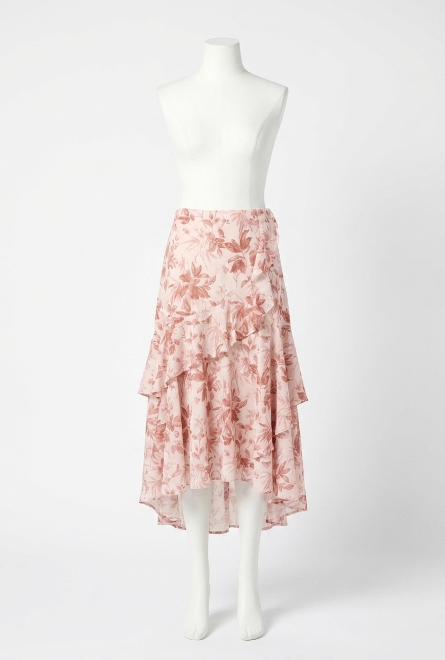 NEW EN SAISON sedona ruffle-hem midi skirt in pink